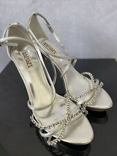 Badgley Mischka Shoes UK 7.5 Heels Silver Straps Wedding Special Occasion