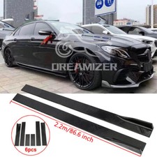 Gloss 86.6" Side Skirt Rocker Panel Splitter Lip For Mercedes Benz E43 E220 E200