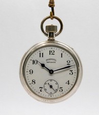 Ingersoll "DEFIANCE" Pocket Watch - White Dial and Bluey/Black Hands - WORKING