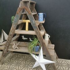 Vintage A Frame ladders with scaffolding boards industrial shop display retro 