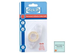 Stick It Permanent Adhesive Glue Roller Refill Double Sided Tape Runner