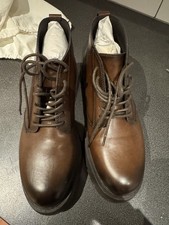 ZARA Mens Brown Leather Lace