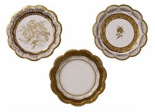 Luxury Gold Paper Plates Vintage Style 17cm Wedding Anniversary Birthday Party