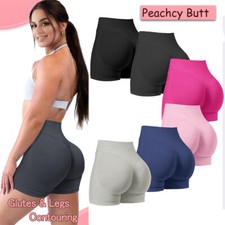 Women Anti Cellulite Yoga Pants Push Up Casual Shorts Bum Butt Lift Sport Gym UK