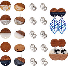 30Pcs Resin Wood Earrings