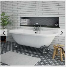 Duke 1695 double ended roll top freestanding bath NEW chrome leg set with taps
