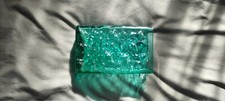 Emerald Rectangular Glass Vase - Textured Home Decoration Display Piece Ornament