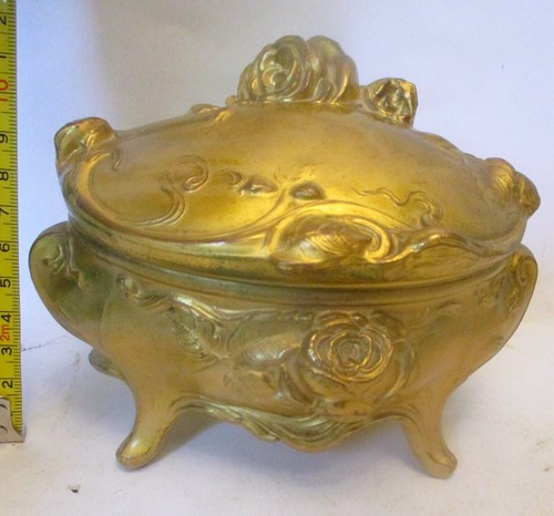 Antique gilt gold metal - metal, rose