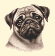 PUG dog - Full counted cross