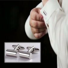Luxurious Cuff Buttons Plain Metal Hollow Irregular Long Tube Cylinder Cufflink