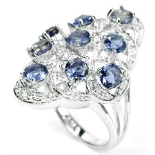Silver Ring Iolite Genuine