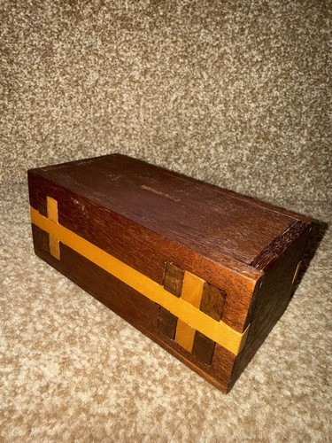 Vintage wooden puzzle box - wooden,