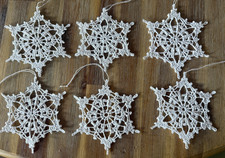 6 Handmade Crochet Snowflakes