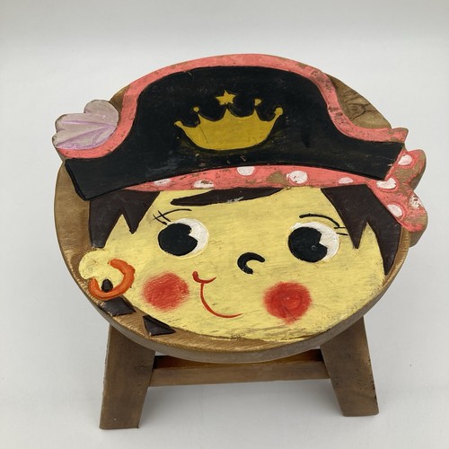 Hand painted wooden pirate - hand-painted,