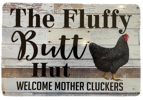 Metal chicken coop - metal, sign