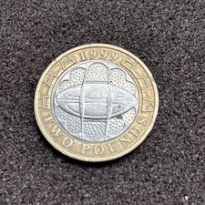 1999 World Cup Rugby Collectible Coin £2 Pound. RARE Error (999 instead of 1999)