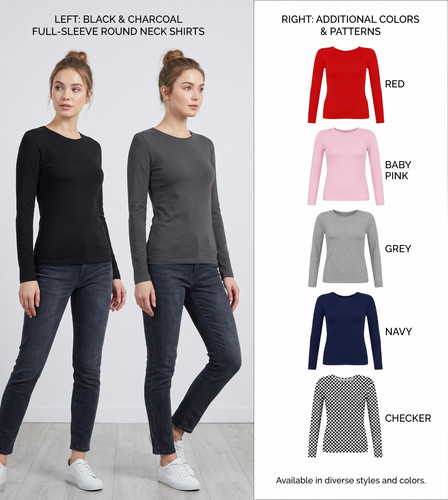 Womens long sleeve round - sleeve,