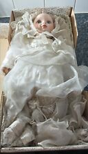 Vintage 1986 Franklin Heirloom Porcelain Doll Victorian Christening Baby Doll