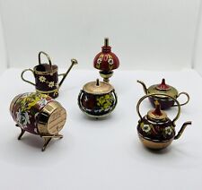Vintage Miniature Hand Painted Bargeware Collection - Brass Miniatures Painted