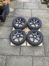 8.5 x 18" WOLFHART JDM GLOSS BLACK ALLOY WHEELS INCLUDING PIRELLI POWERGY TYRES