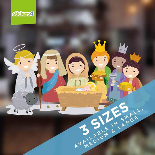 Colourful nativity scene - nativity,