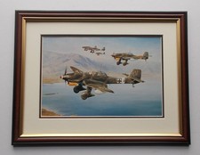 13"X17" AIRCRAFT PRINT FRAMED - STUKA  BY ROBERT TAYLOR