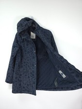 Seasalt River Sea Coat Raincoat Size 10 Waterproof Parka Fleece Navy Floral