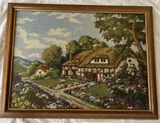 Framed Tapestry of country Cottage And Garden with Anti Reflective Glass