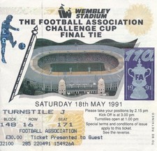 Ticket cup final 1991 - cup,