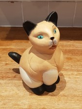 Stoneware Siamese Cat Blue