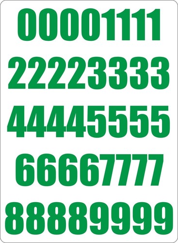 Number sheet sticker vinyl
