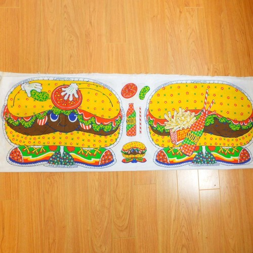 Calico burger pillow panel - calico,