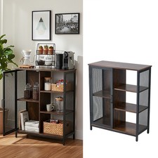 Industrial Cabinet Sideboard Storage Unit with Mesh Door Small Rustic Cupboard