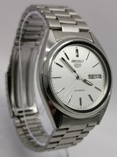 Vtg 1985 Seiko 5 Automatic Day Date 7009-3040 Steel Bracelet 37mm Gents Watch