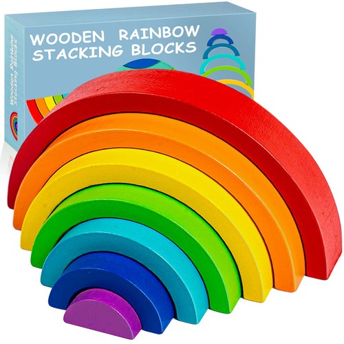 Wooden rainbow stacking arches - rainbow,