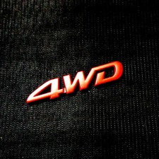 1x Matte Red 4WD New Metal Emblem Decal Badge Sticker Racing 3D Engine Car Turbo