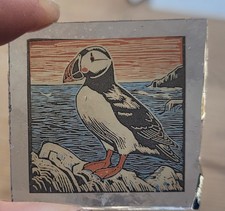 Stained Glass Puffin bird