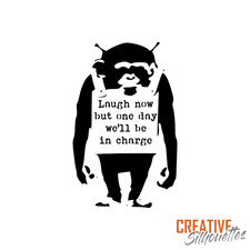 Banksy Laugh Now Monkey Stencil -- Multiple SIzes -- Premium Mylar