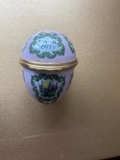 Halcyon Days Enamel Easter Egg 1977 Spring FlowersTheme, inc stand.