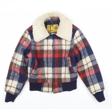 Crossbow Boys Multicoloured Wool Bomber Jacket 9-10 Years Retro Plaid