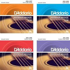 3 Sets D'Addario EJ Phosphor Bronze Acoustic Guitar Strings  EJ15 EJ16 EJ17 EJ26