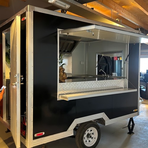 Black food trailer mobile - black,
