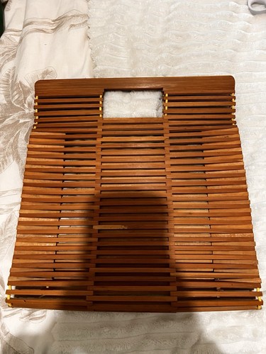 Wooden slatted bag - wooden,