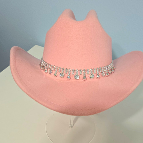 Pink felt cowboy - felt, hat