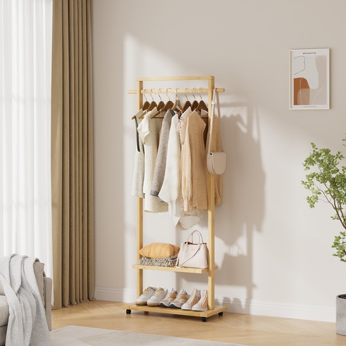 Vintage wooden clothes rail - wooden,