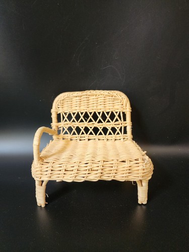 Vintage doll brown - doll, wicker