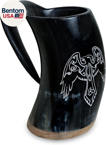 Viking drinking engraving horn - viking,