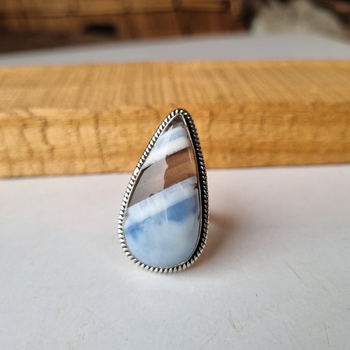 Blue owyhee opal gemstone - owyhee, ring