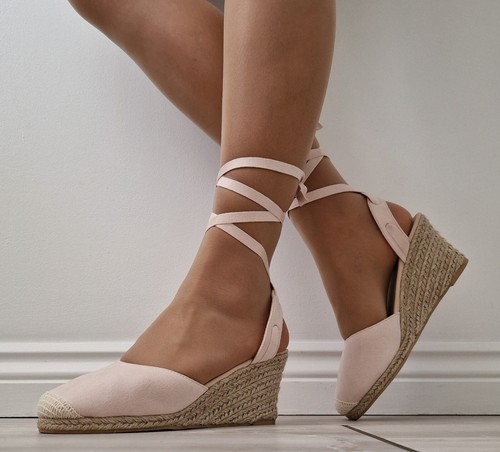 Womens pink beige espadrille - pink,
