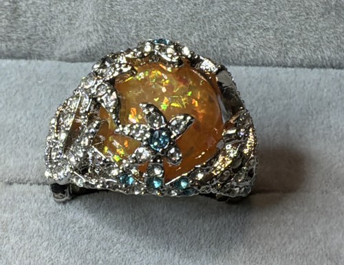 Jelly opal ring - opal, lab
